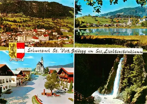 AK / Ansichtskarte  Schwarzach_Pongau_AT St Veit Goldegg am See Liechtensteinklamm Schleierfall 