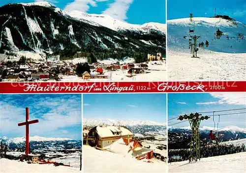 AK / Ansichtskarte  Mauterndorf_AT Panorama mit Grossek Wetterkreuz Skilift Speiereckhuette Nockberge 