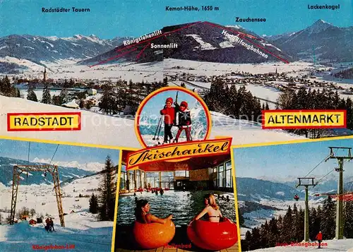 AK / Ansichtskarte  Radstadt_AT Radstaedter Tauern Kemat Hoehe Zauchensee Lackenkogel Altenmarkt Lift Skischaukel Bifangbahnen 