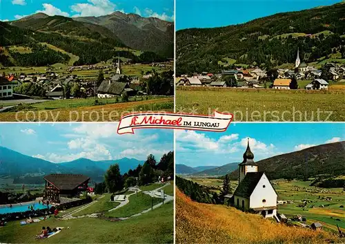 AK / Ansichtskarte  St_Michael_Lungau_AT mit Kareck Speiereck Schwimmbad St aegydi Kirche 