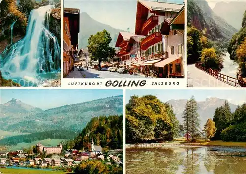 AK / Ansichtskarte  Golling__Salzach_AT Waserfall Strassenbild Pass Lueg Panorama Schmittenstein Egelsee 