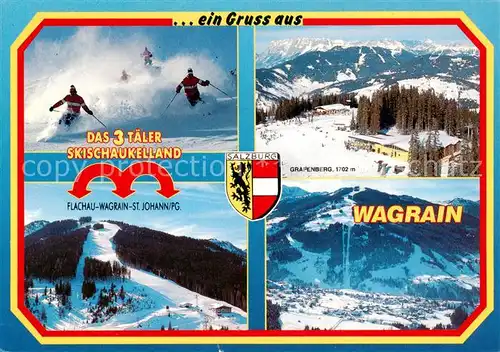 AK / Ansichtskarte 73861259 Wagrain__Salzburg_AT 3 Taeler Skischaukel Flachau Wagrain St Johann Grafenberg  