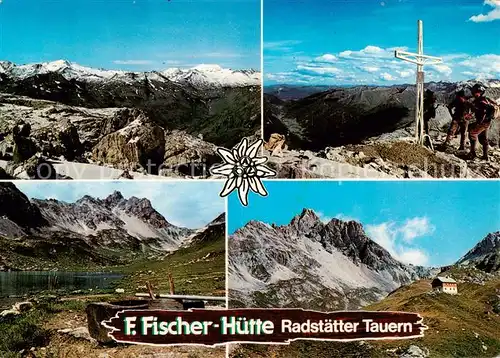 AK / Ansichtskarte  Franz-Fischerhuette_2001m_Radstaedter-Tauern_Radstadt_AT Panorama Gipfelkreuz 