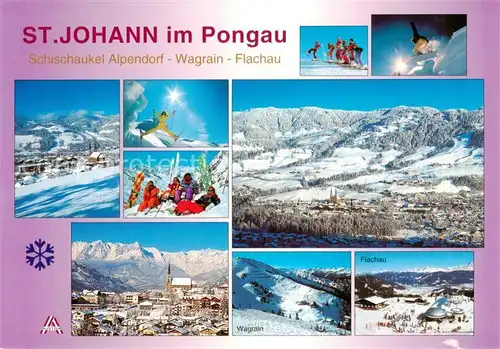 AK / Ansichtskarte  St_Johann_Pongau mit Skischaukel St Johann Wagrain Flachau und Skischaukel Flachauwinkl Kleinarl St_Johann_Pongau