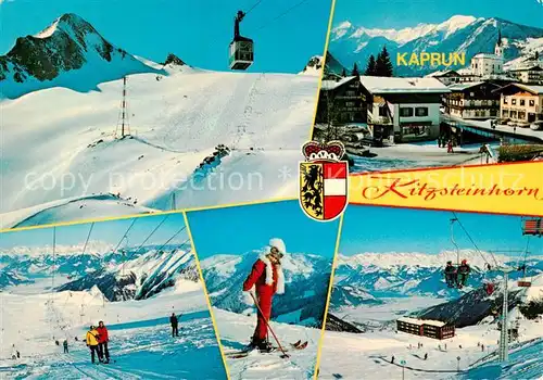 AK / Ansichtskarte  Kaprun_AT Gletscherbahnen Kaprun mit Schmiedinger Gletscher Kitzsteinhorn Maiskogel Bundessportheim Kitzsteinhorn 