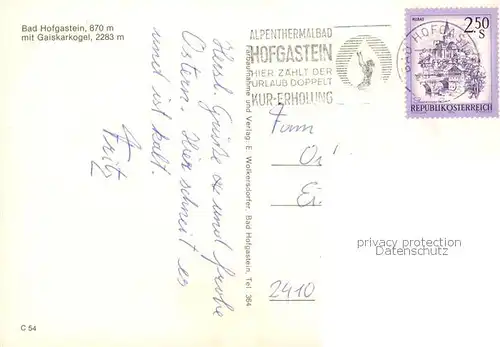 AK / Ansichtskarte 73861328 Bad_Hofgastein_AT mit Kirche und Gaiskarkogel 