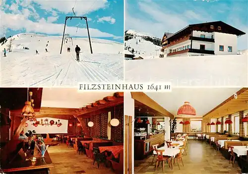 AK / Ansichtskarte 73861335 Krimml_Pinzgau_AT Gasthof Pension Filzstein Gastraeume Schlepplift 