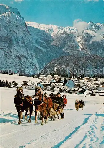 AK / Ansichtskarte  Abtenau_AT mit Tennengebirge Pferdeschlittenfahrt 