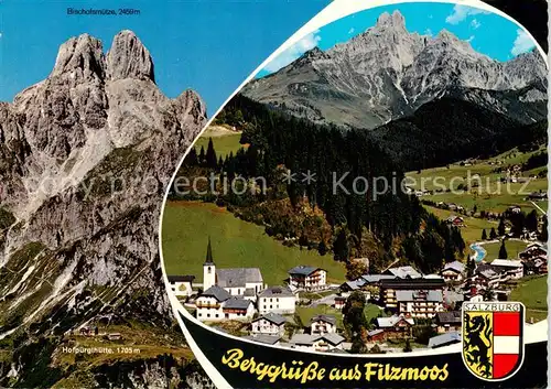 AK / Ansichtskarte  Filzmoos_AT Panorama mit Bischofsmuetze und Hofpuerglhuette 