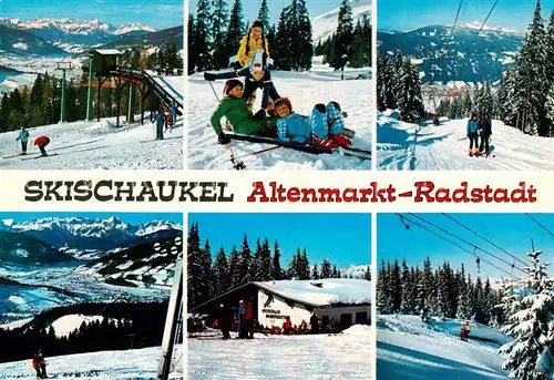 AK / Ansichtskarte  Altenmarkt_Pongau Skischaukel Altenmarkt Radstadt Skilifte Panorama Gaststaette Altenmarkt Pongau