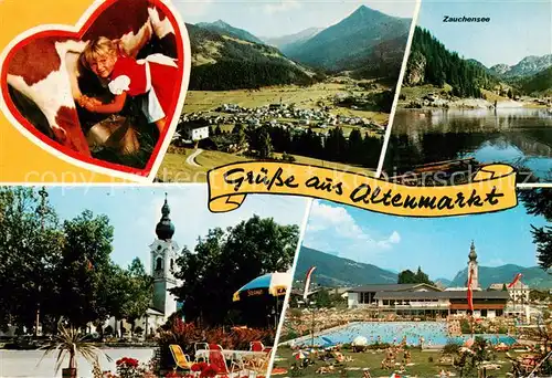 AK / Ansichtskarte  Altenmarkt_Pongau Panorama Zauchensee Kirche Schwimmbad Altenmarkt Pongau