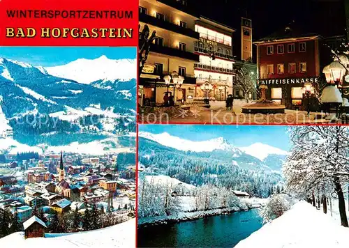 AK / Ansichtskarte 73861499 Bad_Hofgastein_AT Ortsansicht Winterpanorama Hotel Moser Raiffeisenkasse 