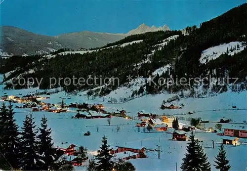 AK / Ansichtskarte  Flachau bei Nacht mit Dachstein Flachau