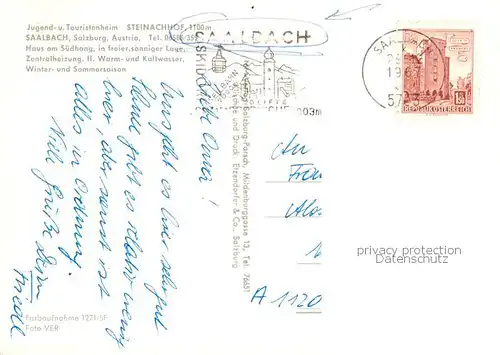 AK / Ansichtskarte  Saalbach_-Hinterglemm_AT Jugend und Touristenheim Steinachhof 