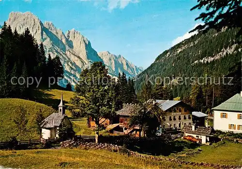 AK / Ansichtskarte  Weissbach_Lofer Alpengasthaus Hirschbuehel mit Muehlsturzhorn und Kapelle Weissbach Lofer