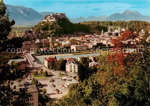 AK / Ansichtskarte 73861568 Salzburg__AT Panorama mit Festung Hohensalzburg 