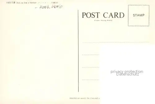 AK / Ansichtskarte  Aberdeen_Hong_Kong Birds eye view Floating Market Aberdeen_Hong_Kong