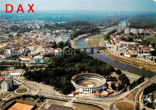 AK / Ansichtskarte  Dax_40_Landes Vue générale aérienne avec les arènes et les ponts sur l Adour 