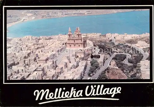 AK / Ansichtskarte  Mellieha_Malta Village and bay aerial view 