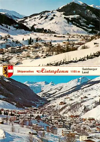 AK / Ansichtskarte 73861728 Hinterglemm_Saalbach mit Zwoelferkogel und Talschluss Hinterglemm_Saalbach