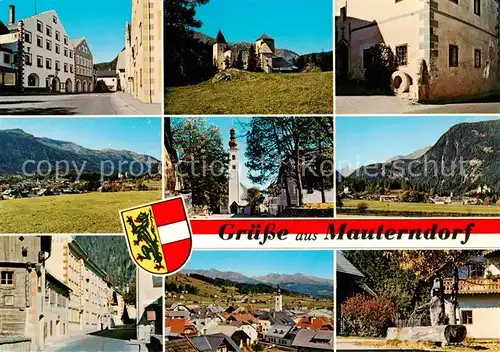 AK / Ansichtskarte  Mauterndorf_AT Marktplatz Schloss Mauterndorf Roem Meilenstein Pfarrkirche Hauptstrasse Dorfbrunnen 