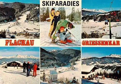 AK / Ansichtskarte 73861773 Flachau Skigebiet Griessenkar Panorama Berggaststaette Sessellift Flachau