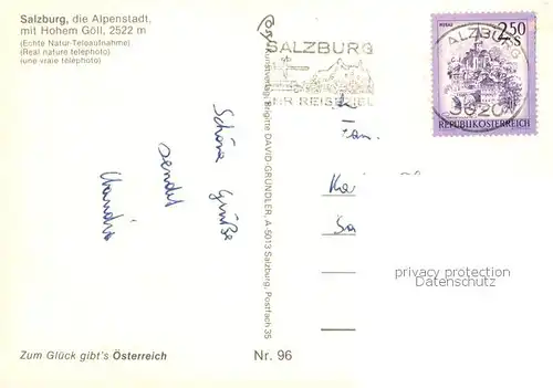 AK / Ansichtskarte  Salzburg__AT Panorama mit Hohem Goell 
