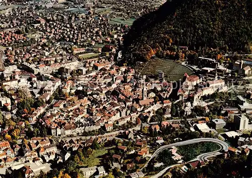 AK / Ansichtskarte  Chur_GR Altstadt mit Loe Quartier und Luerlibad Fliegeraufnahme Chur_GR