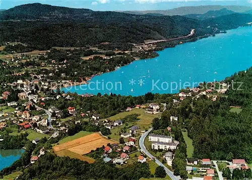 AK / Ansichtskarte  Velden__Woerthersee_AT Fliegeraufnahme mit Baeckerteich 