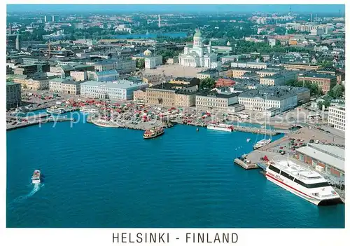 AK / Ansichtskarte  Helsinki_Suomi South Harbour The Market Square Fliegeraufnahme 