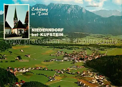 AK / Ansichtskarte  Niederndorf_Kufstein Fliegeraufnahme Kirche Niederndorf_Kufstein