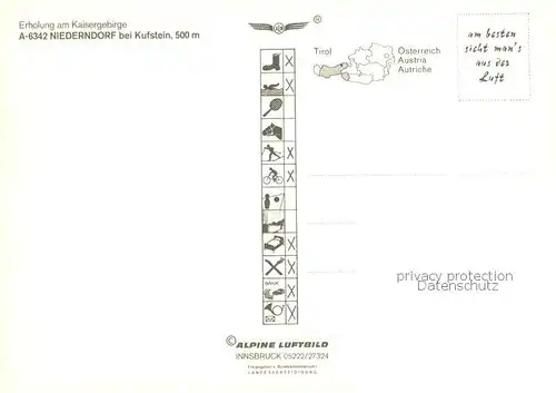 AK / Ansichtskarte  Niederndorf_Kufstein Fliegeraufnahme Niederndorf_Kufstein