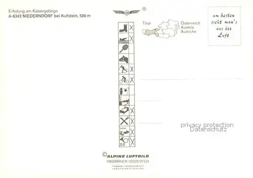 AK / Ansichtskarte  Niederndorf_Kufstein Fliegeraufnahme Niederndorf_Kufstein