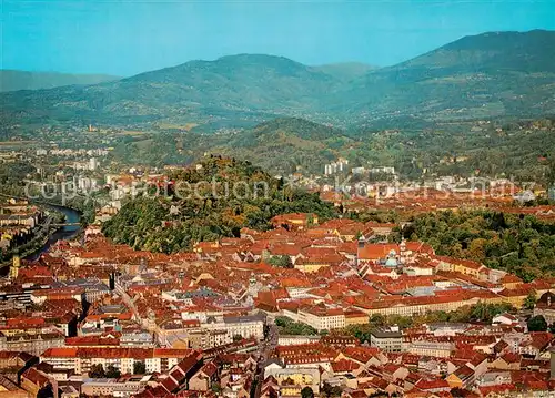 AK / Ansichtskarte  Graz__Steiermark_AT Fliegeraufnahme mit Schlossbergblick St Veit und Schoeckel 