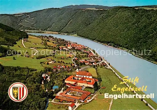 AK / Ansichtskarte  Engelhartszell_Donau_Oberoesterreich_AT Stift Engelszell Fliegeraufnahme 