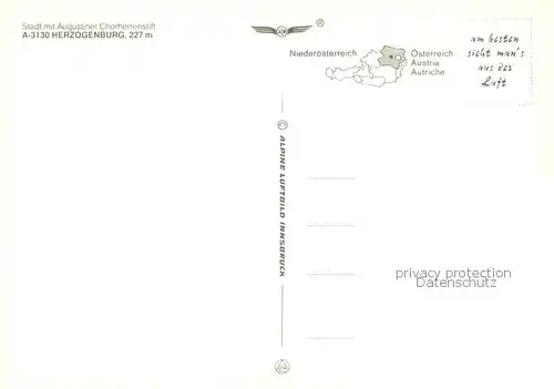 AK / Ansichtskarte 73861959 Herzogenburg Fliegeraufnahme mit Augustiner Chorherrenstift Herzogenburg