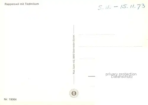 AK / Ansichtskarte  Rapperswil_BE Fliegeraufnahme mit Technikum Rapperswil BE