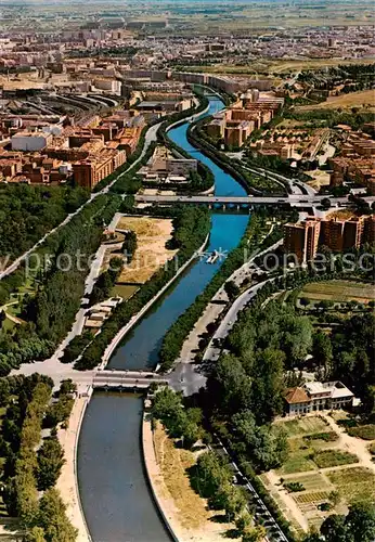 AK / Ansichtskarte  Madrid_Spain Rio Manzanares Fliegeraufnahme Madrid Spain