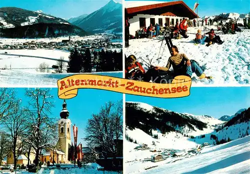 AK / Ansichtskarte  Altenmarkt_Zauchensee_AT Panorama Sonnenterrasse Kirche 