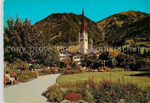 AK / Ansichtskarte  Hofgastein_Bad_AT Kurpark mit Pfarrkirche und Gamskarspitze 