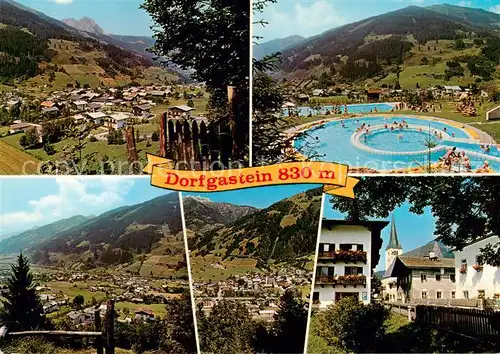 AK / Ansichtskarte  Dorfgastein_AT mit Baernkogel Solarbad mit Schuhflicker Zentrum mit Pfarrkirche 