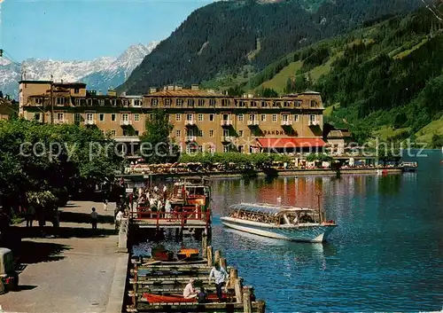 AK / Ansichtskarte  Zell_See_AT Seepromenade mit Grand Hotel und Steinernem Meer 