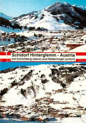 AK / Ansichtskarte 73862067 Hinterglemm_Saalbach Panorama mit Schattberg und Reiterkogel Hinterglemm_Saalbach