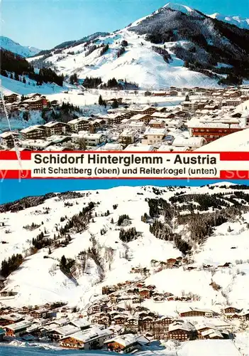 AK / Ansichtskarte  Hinterglemm_Saalbach Panorama mit Schattberg und Reiterkogel Hinterglemm_Saalbach