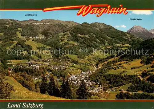 AK / Ansichtskarte  Wagrain__Salzburg_AT Fliegeraufnahme mit Griesskareck Wagrainer Haus Hotel Berghof Ennskraxen 