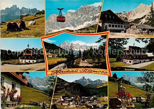 AK / Ansichtskarte  Flachau Bischofsmuetze Gasthof Zeferer Dachsteinsuedwandbahn Bachl Alm Schaidthof Dachsteinheim Filzmoos Brunnen Flachau