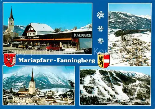 AK / Ansichtskarte 73862112 Fanningberg_Mariapfarr_AT Kaufhaus Petritsch Kirche Panorama  
