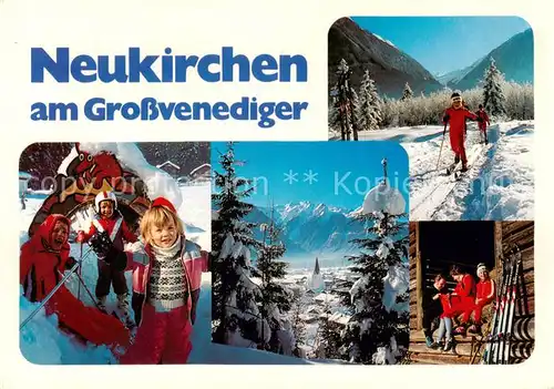 AK / Ansichtskarte 73862119 Neukirchen_Grossvenediger_AT Venedigerloipe Kinderschischule Panorama 