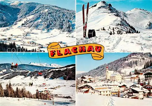 AK / Ansichtskarte  Flachau Panorama Sessellift Kirche Dorfpartie Flachau