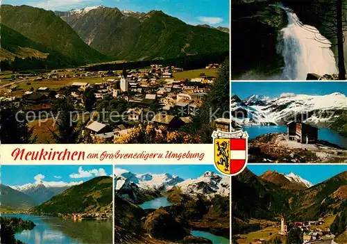 AK / Ansichtskarte  Neukirchen_Grossvenediger_AT Ortsansicht Zell am See mit Kitzsteinhorn Tauernkraftwerke Kaprun Stauseen Mooserboden Grossglockner Hochalpenstrasse Heiligenblut Alpenvereinshaus Rudolfshuette Krimmler Wasserfaelle 